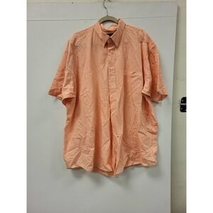 Copper Canyon Outfitters Shirt 3XB Mens Orange Checkered Button Up Short Sleeve